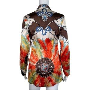 Roberto Cavalli Multicolor Mini Dress with Bold Patterns